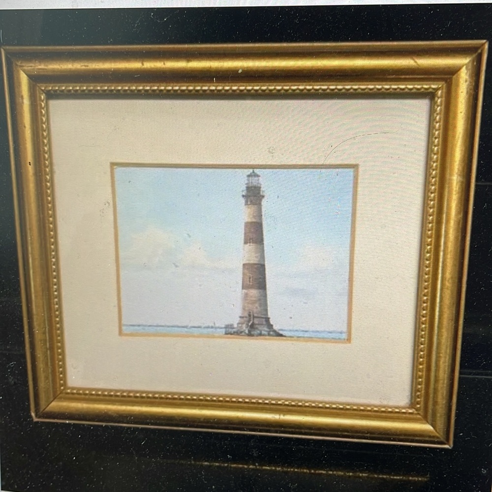 Gold Framed Lighthouse picture